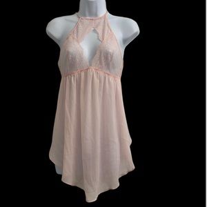 Victoria secret lace light pink slip dress lingerie size L